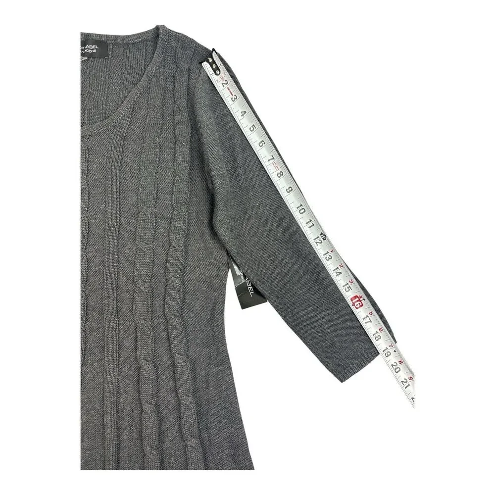 Black Label by Evan-Picone Cable Knit Sweater Dress Charcoal Gray Size L NWT - Picture 8 of 8